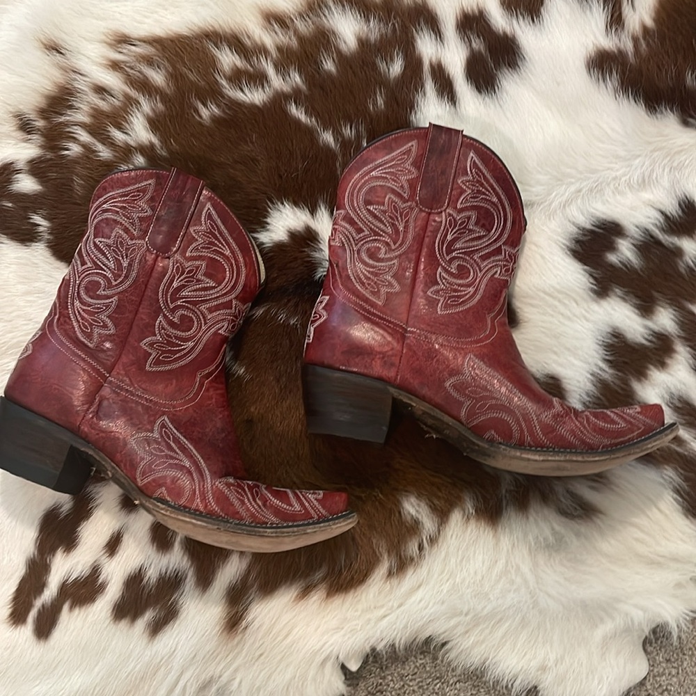 Lane Nanelle Cowboy Boots Size 8, Red